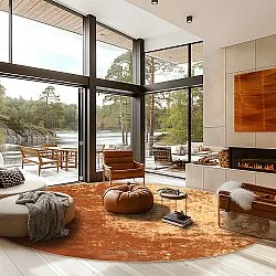 Rond vloerkleed - Lynton (terracotta)