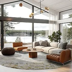 Rond vloerkleed - Maude (grijs/goud)