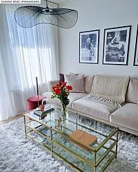 Hoogpolig vloerkleed - Janjira (wit)