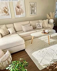 Hoogpolig vloerkleed - Rostock (offwhite)