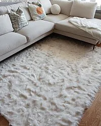 Hoogpolig vloerkleed - Pomaire (wit)