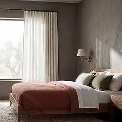 Gordijnen 2-pack - Linnen gordijn Noemi (room)