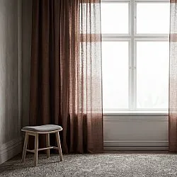 Gordijnen 2-pack - Linnen gordijn Noemi (donkerbruin)