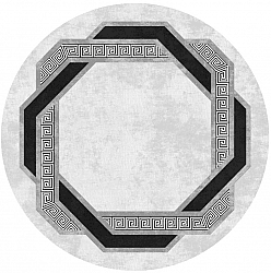 Rond vloerkleed - Olympia (zwart/wit)