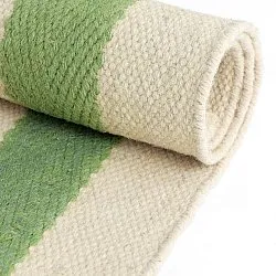 Onregelmatig wollen tapijt - Kystaro (crème/groen/rood)