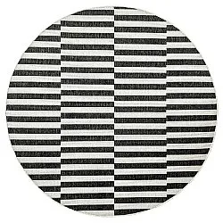 Rond vloerkleed - Indoor/Outdoor Otto (zwart)