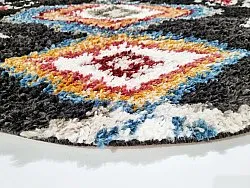 Ronde vloerkleden - Macchia (zwart/multi)