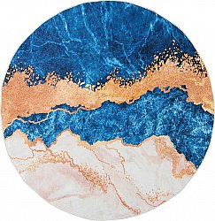 Rond vloerkleed - Padova (blauw/oranje)