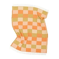 Dekens - Wollenmix plaid - Audrey Check (beige/geel/oranje)