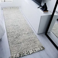 Wollen-vloerkleed - Plockton (grijs/wit/groen)