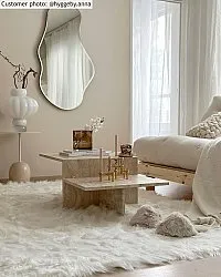 Hoogpolig vloerkleed - Pomaire (wit)