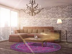 Rond vloerkleed - Gombalia (paars)