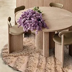 Rond vloerkleed - Cazorla Natural Cotton Shaggy (beige)
