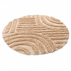 Rond vloerkleed - Cazorla Natural Cotton Shaggy (beige)