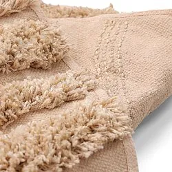 Rond vloerkleed - Cazorla Natural Cotton Shaggy (beige)
