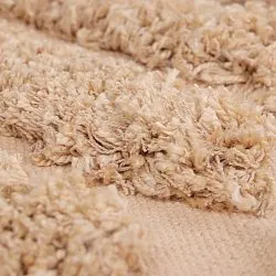 Rond vloerkleed - Cazorla Natural Cotton Shaggy (beige)