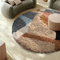 Rond vloerkleed - Cefalu Natural Cotton Shaggy (multi)