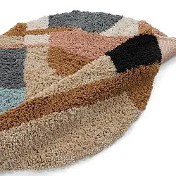 Rond vloerkleed - Cefalu Natural Cotton Shaggy (multi)