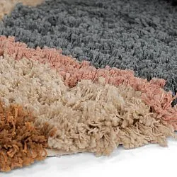 Rond vloerkleed - Cefalu Natural Cotton Shaggy (multi)