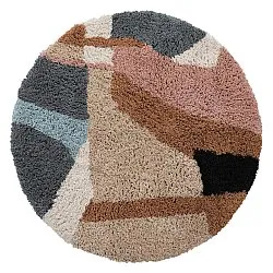 Rond vloerkleed - Cefalu Natural Cotton Shaggy (multi)