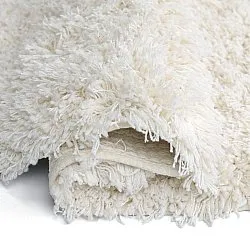Rond vloerkleed - Lindos Natural Cotton Shaggy (wit)