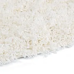 Rond vloerkleed - Lindos Natural Cotton Shaggy (wit)