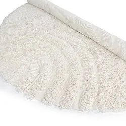 Rond vloerkleed - Lindos Natural Cotton Shaggy (wit)