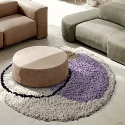 Ronde vloerkleden - Londa Natural Cotton Shaggy (multi)