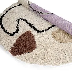 Ronde vloerkleden - Londa Natural Cotton Shaggy (multi)
