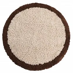 Rond vloerkleed - Sagres Natural Cotton Shaggy (off-white/bruin)