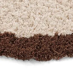 Rond vloerkleed - Sagres Natural Cotton Shaggy (off-white/bruin)