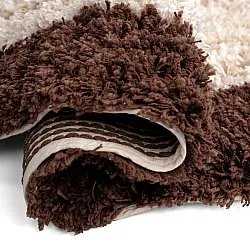 Rond vloerkleed - Sagres Natural Cotton Shaggy (off-white/bruin)