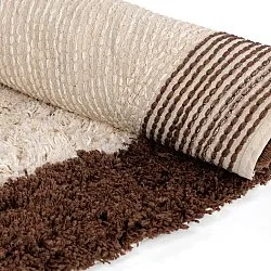 Rond vloerkleed - Sagres Natural Cotton Shaggy (off-white/bruin)