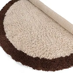 Rond vloerkleed - Sagres Natural Cotton Shaggy (off-white/bruin)