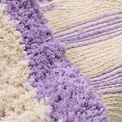 Rond vloerkleed - Thira Stripe Cotton Shaggy (room/licht paars)