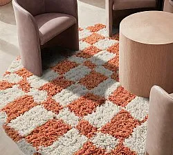 Rond vloerkleed - Atrani Natural Cotton Shaggy (oranje)