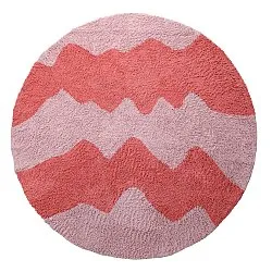 Rond vloerkleed - Amira Natural Cotton Shaggy (roze/oranje)