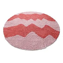 Rond vloerkleed - Amira Natural Cotton Shaggy (roze/oranje)