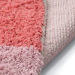 Rond vloerkleed - Amira Natural Cotton Shaggy (roze/oranje)