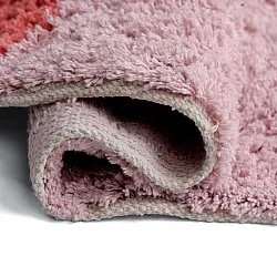 Rond vloerkleed - Amira Natural Cotton Shaggy (roze/oranje)