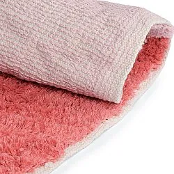 Rond vloerkleed - Amira Natural Cotton Shaggy (roze/oranje)