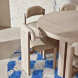 Rond vloerkleed - Atrani Natural Cotton Shaggy (blauw)