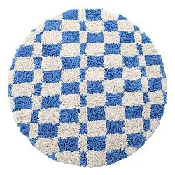 Rond vloerkleed - Atrani Natural Cotton Shaggy (blauw)