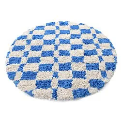 Rond vloerkleed - Atrani Natural Cotton Shaggy (blauw)