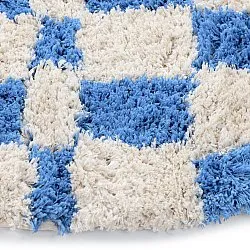 Rond vloerkleed - Atrani Natural Cotton Shaggy (blauw)