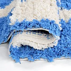 Rond vloerkleed - Atrani Natural Cotton Shaggy (blauw)