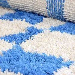 Rond vloerkleed - Atrani Natural Cotton Shaggy (blauw)