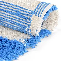 Rond vloerkleed - Atrani Natural Cotton Shaggy (blauw)