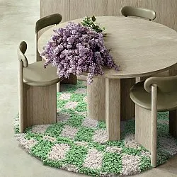 Rond vloerkleed - Atrani Natural Cotton Shaggy (groente)