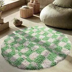 Rond vloerkleed - Atrani Natural Cotton Shaggy (groente)
